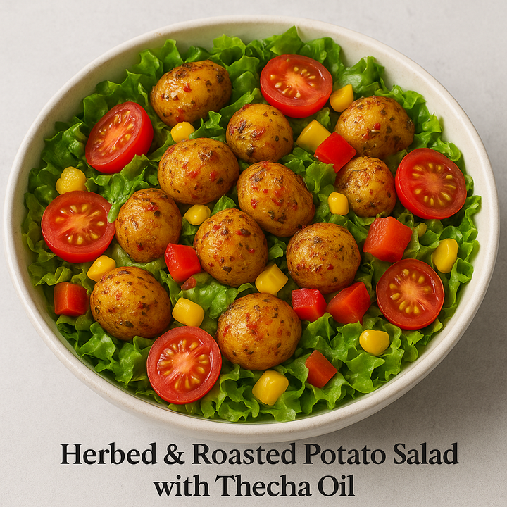 Herbed & Roasted Potato Salad with Thecha Oil